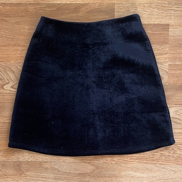 URBAN OUTFITTERS Silence + Noise Velvet Scuba Blue A-line Mini Skirt Size Small - Picture 4 of 7